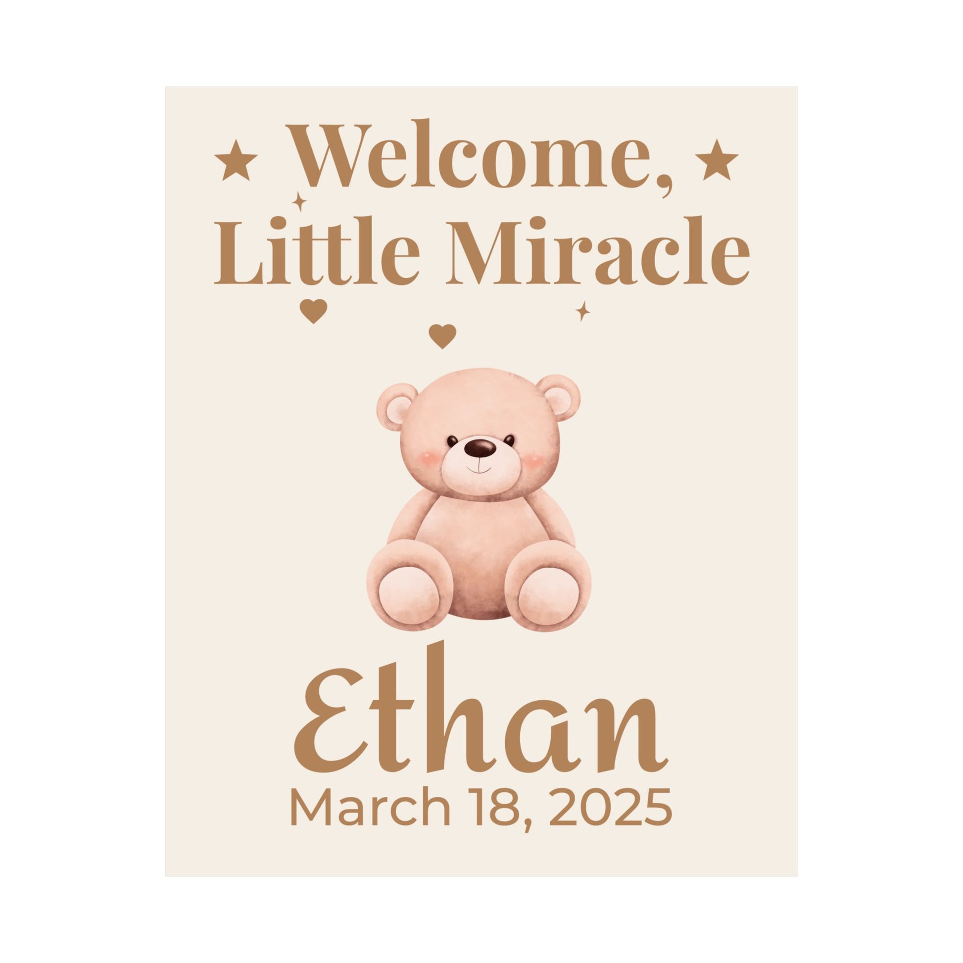 Personalized Nursery Poster – "Teddy Love"