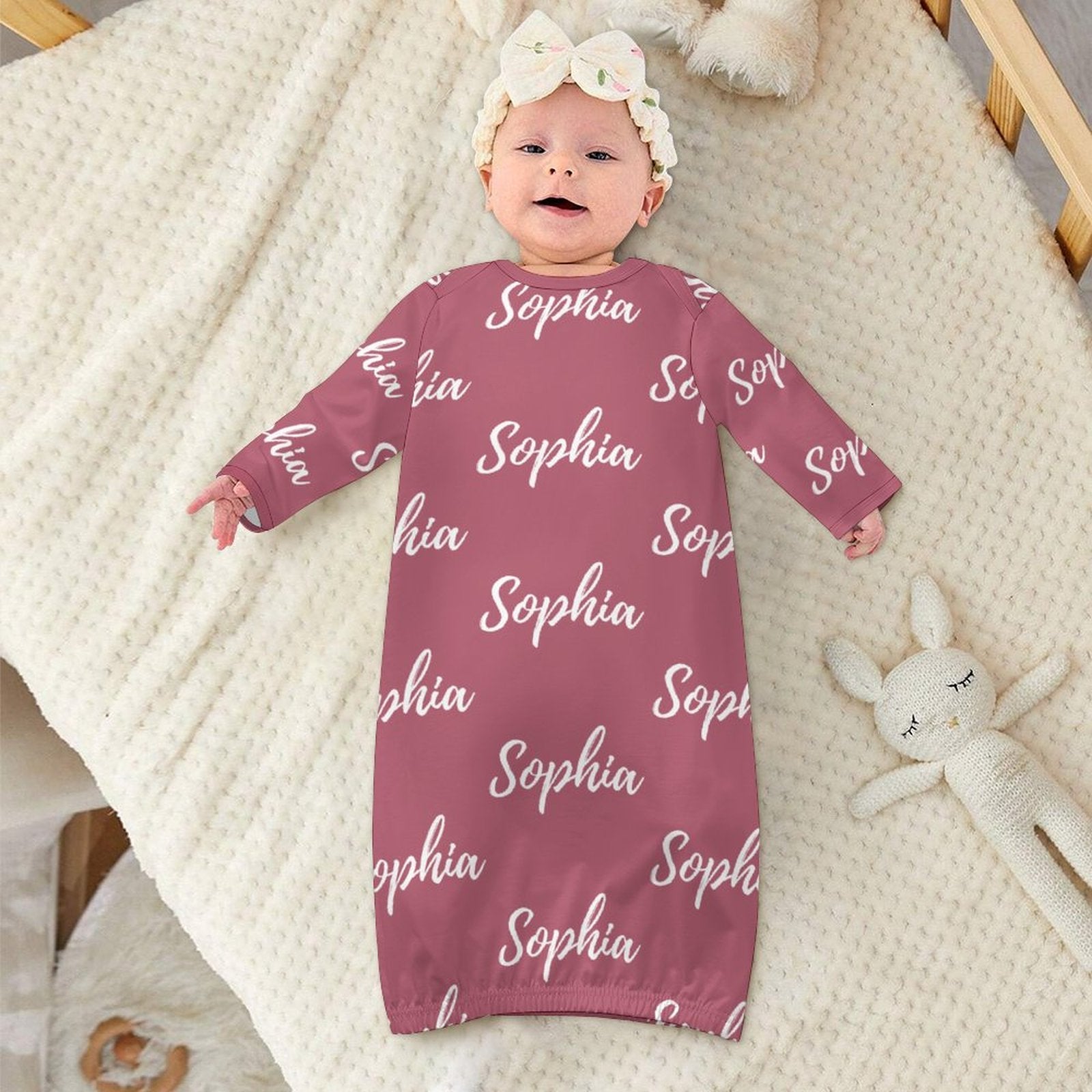 Personalized Baby Sleeper Gown With Name – Pink Collection