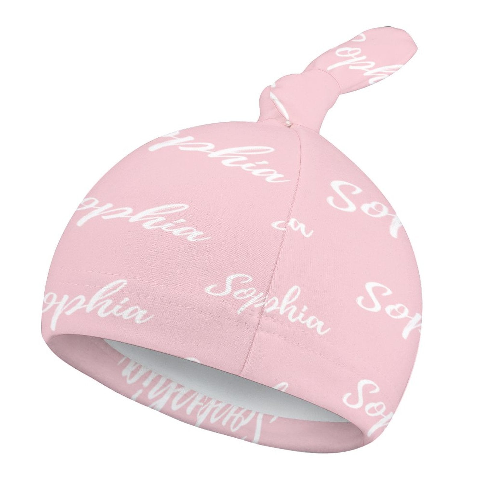 Personalized Baby Knot Hats – Set of 2 Soft Double-Faced Beanies with Name Pink Collection