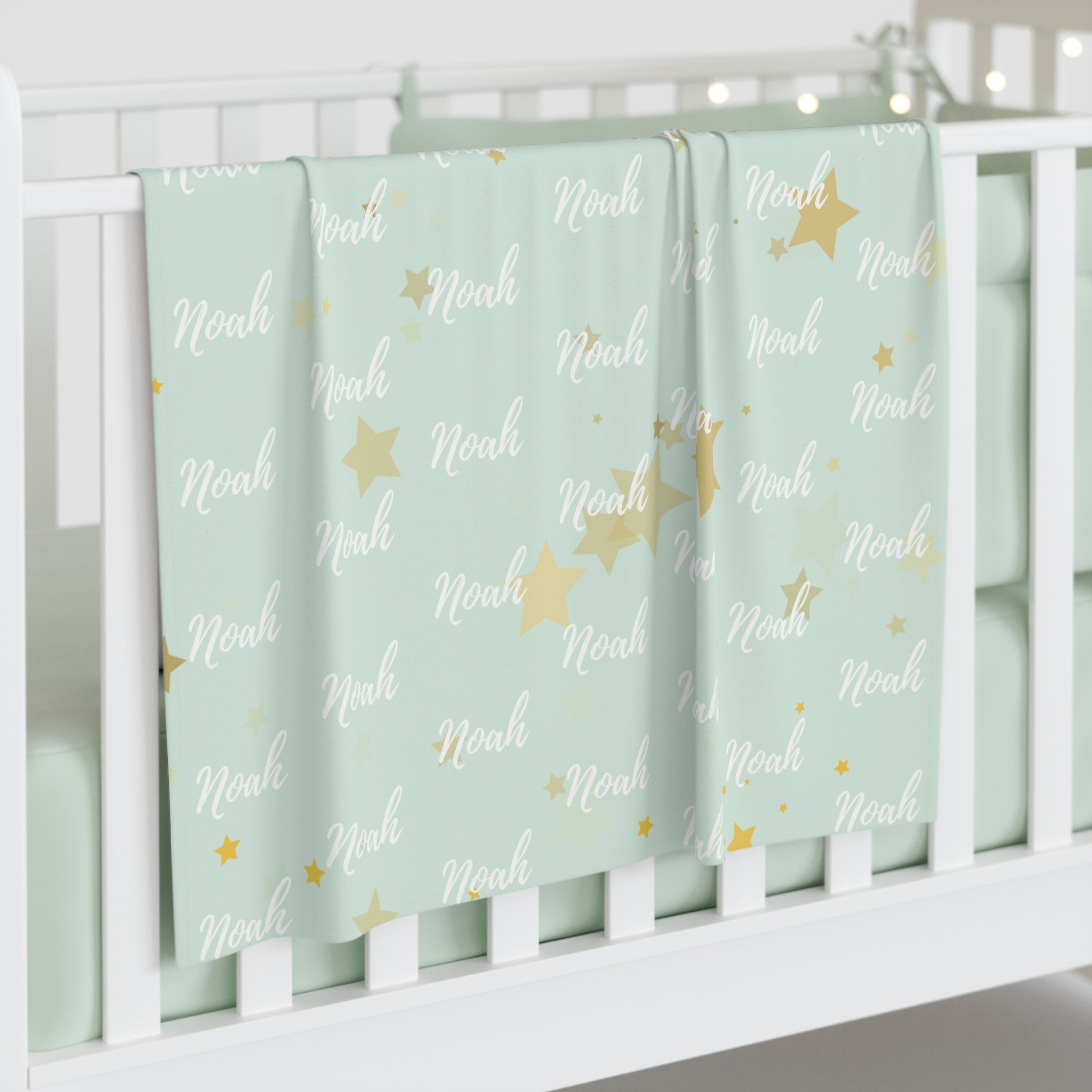 Personalized Baby Swaddle Blanket – Sage Green Collection