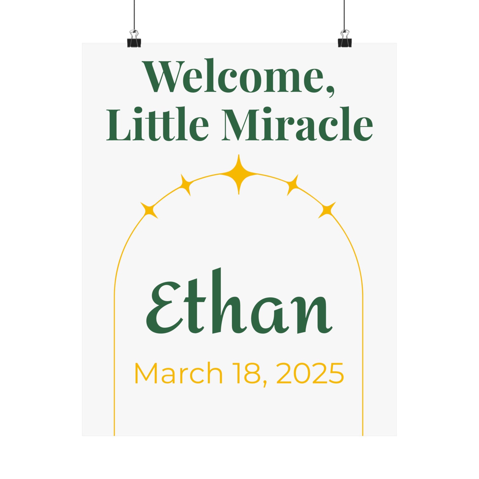 Personalized Nursery Poster – "Starry Arch"