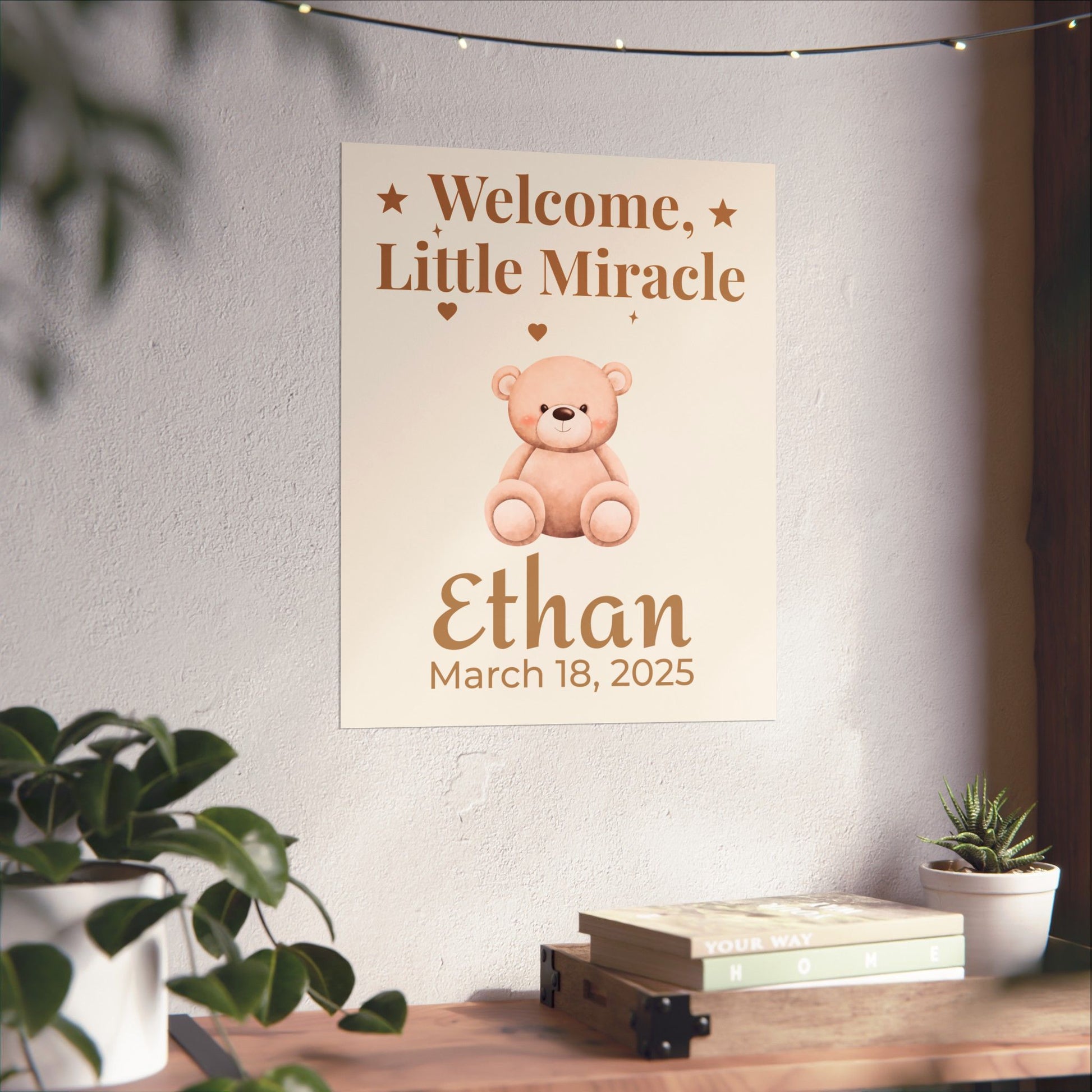 Personalized Nursery Poster – "Teddy Love"