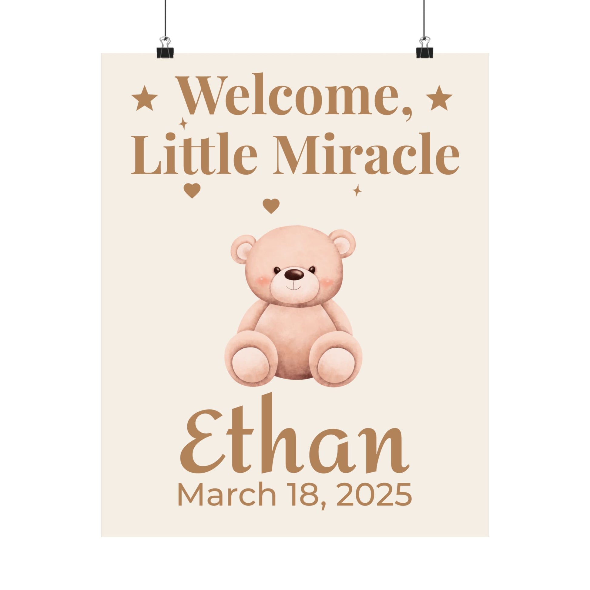 Personalized Nursery Poster – "Teddy Love"