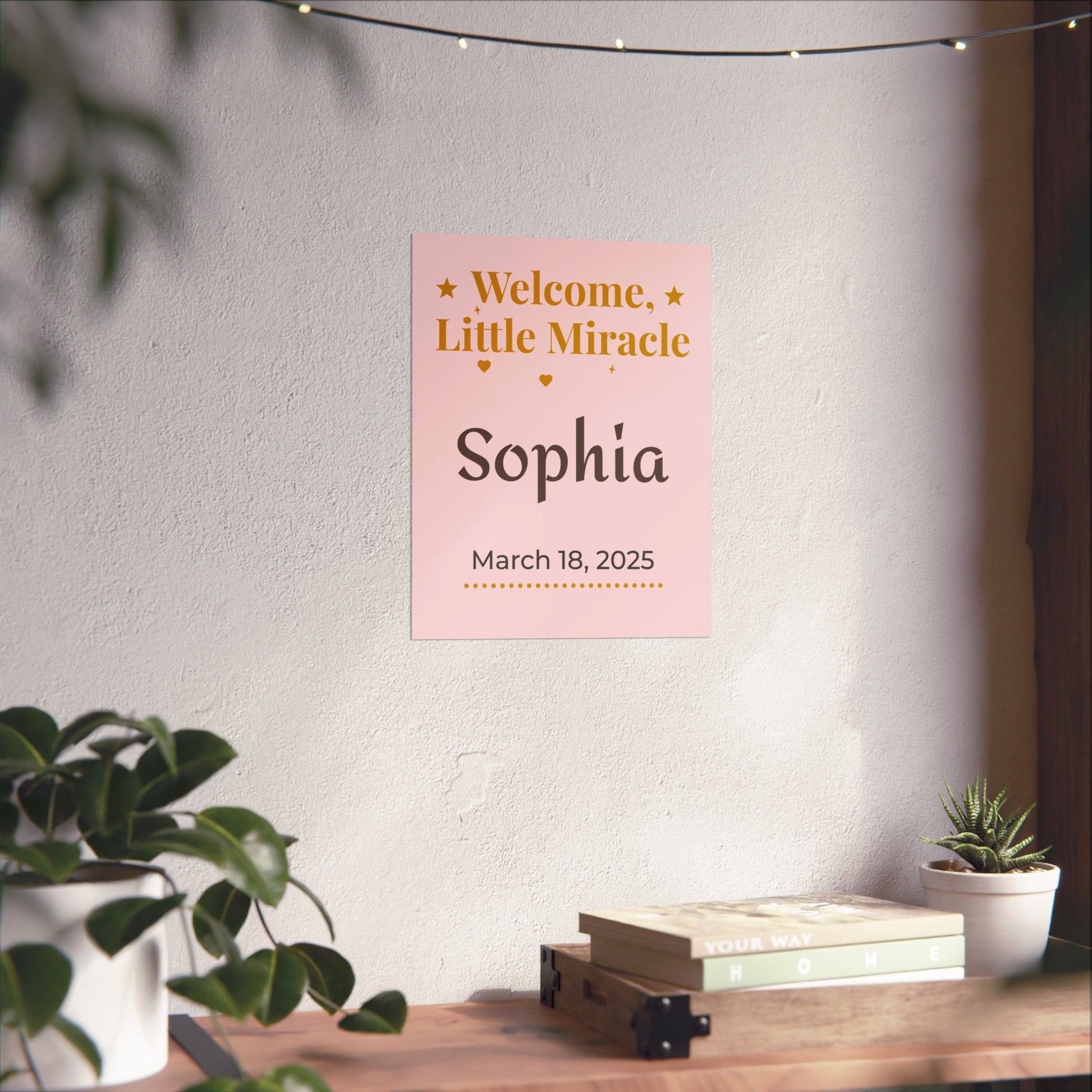 Personalized Nursery Poster – "Welcome, Little Miracle"
