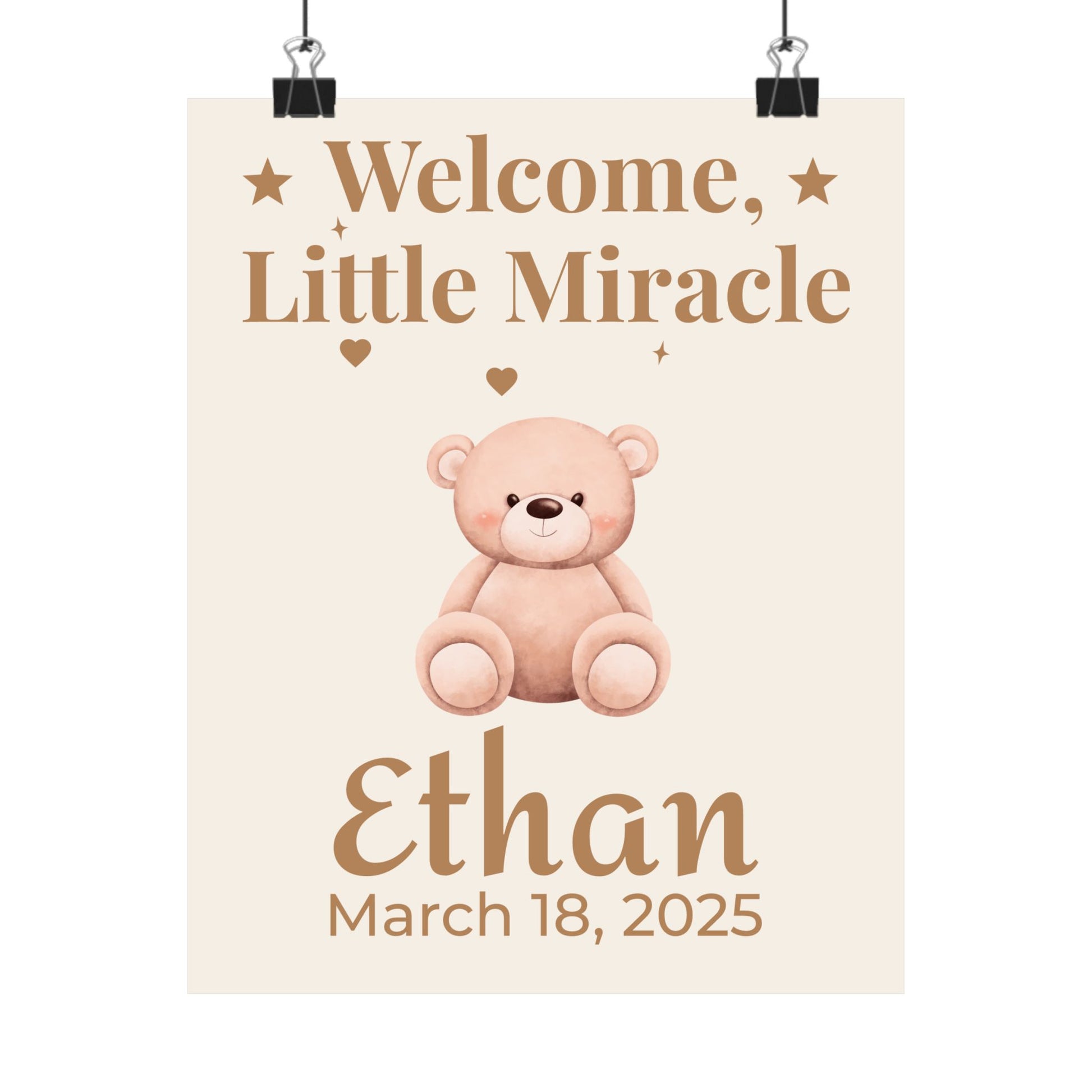 Personalized Nursery Poster – "Teddy Love"