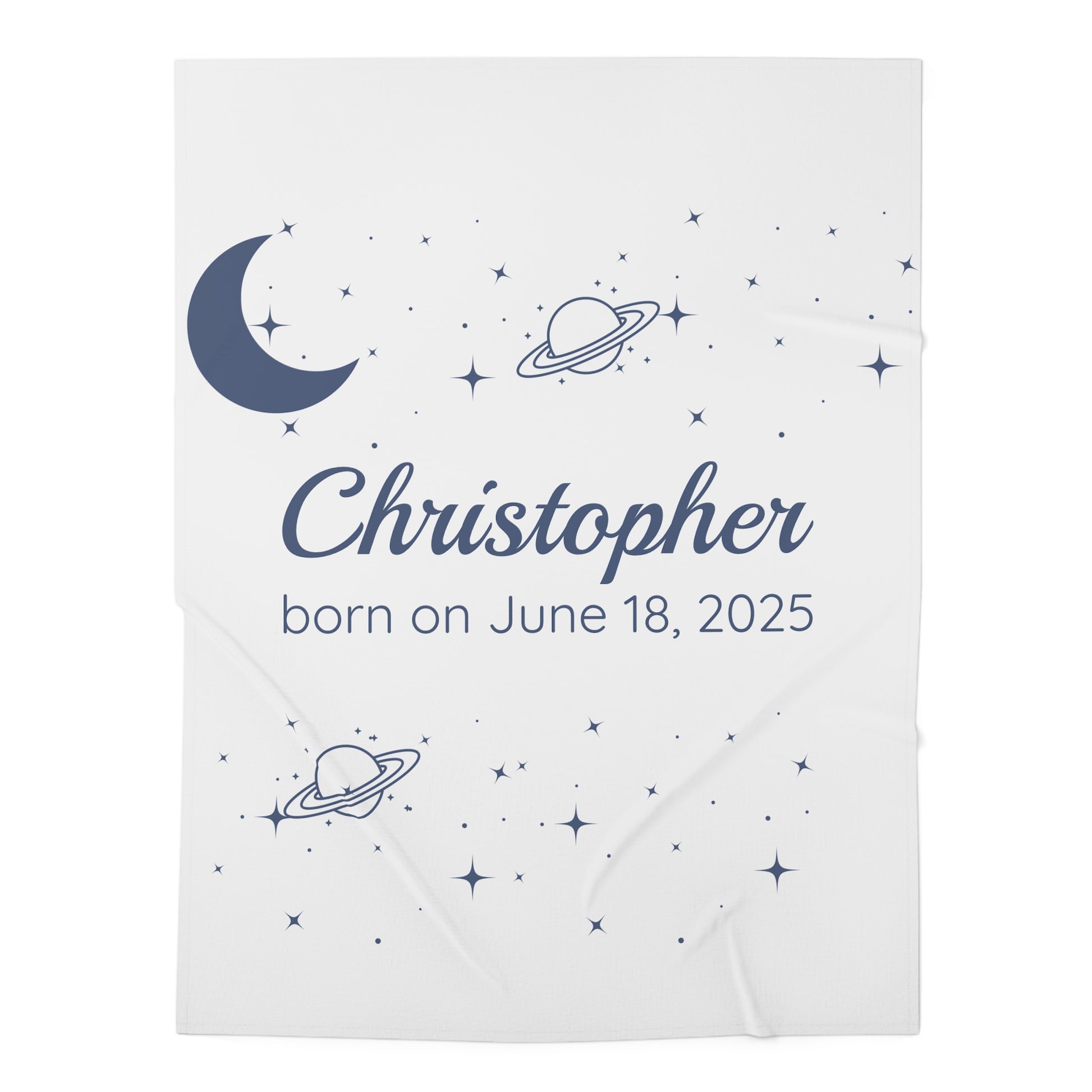 Personalized Baby Name and Birth Date Swaddle Blanket