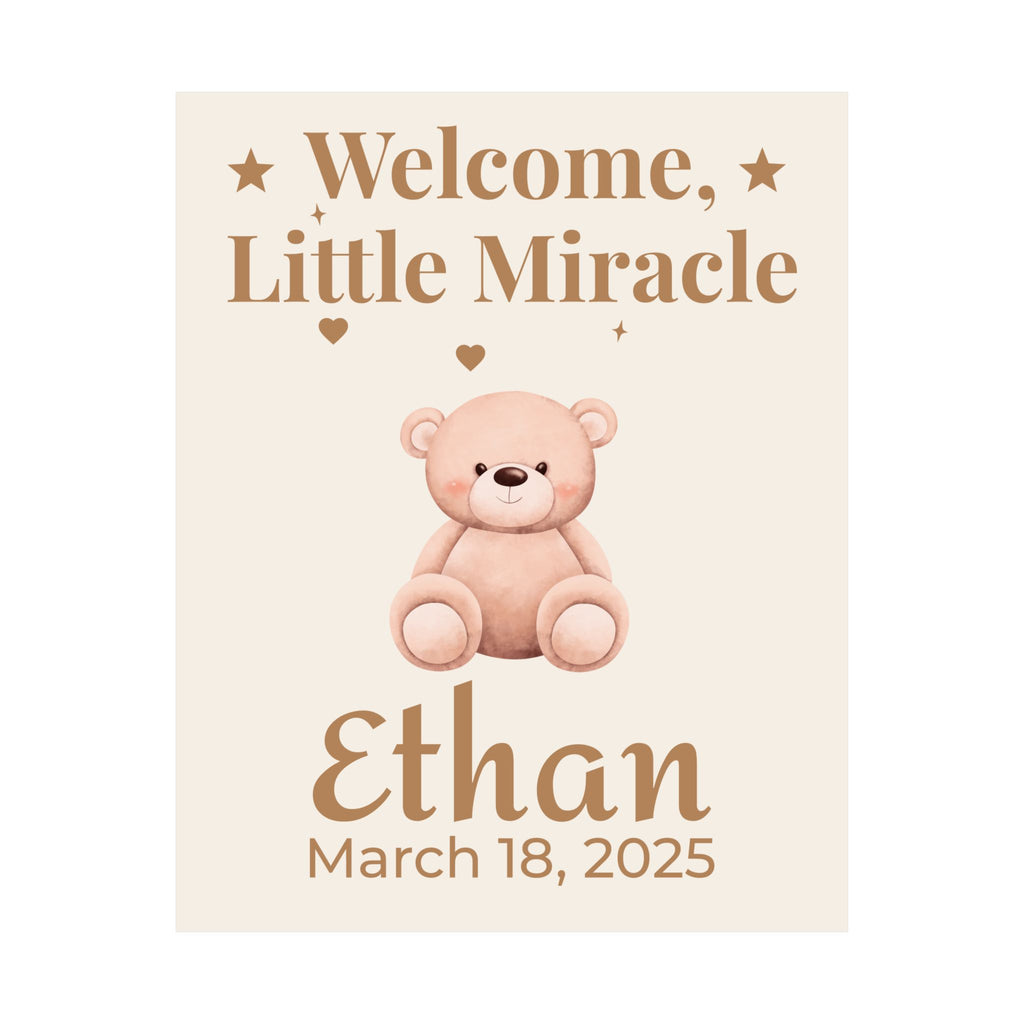 Personalized Nursery Poster – "Teddy Love"