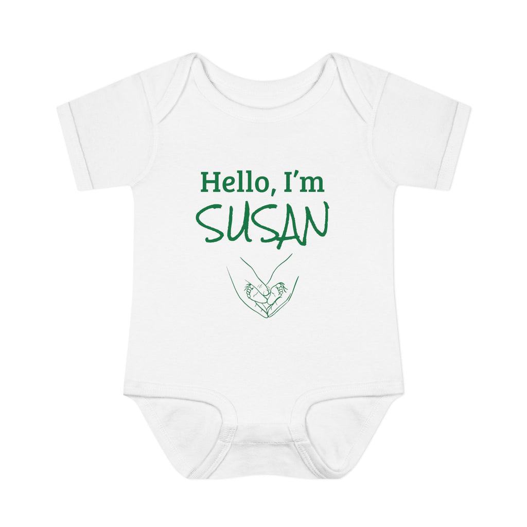 Personalized Baby Bodysuit – Hello, I'm