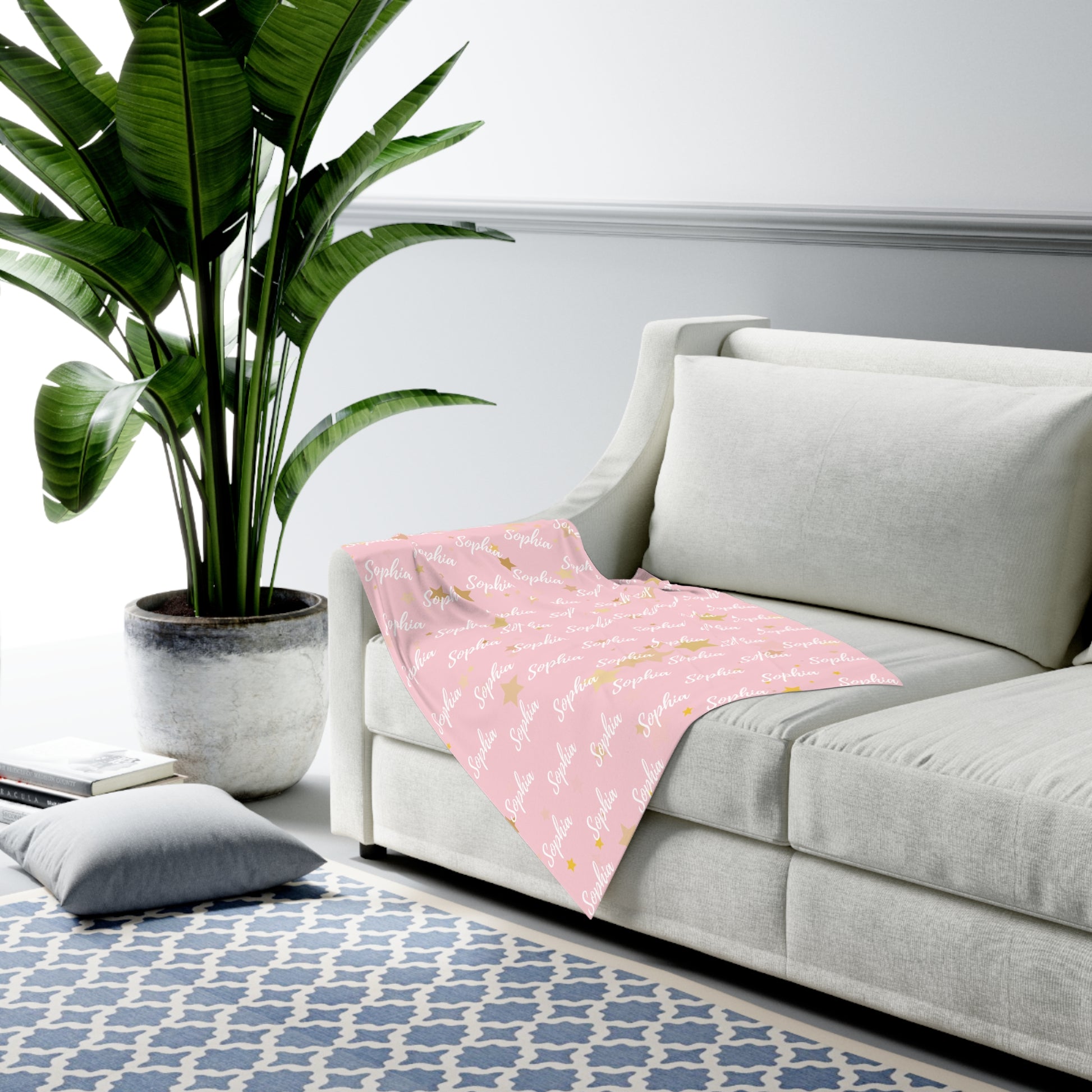 Personalized Baby Swaddle Blanket – Blush Pink Collection
