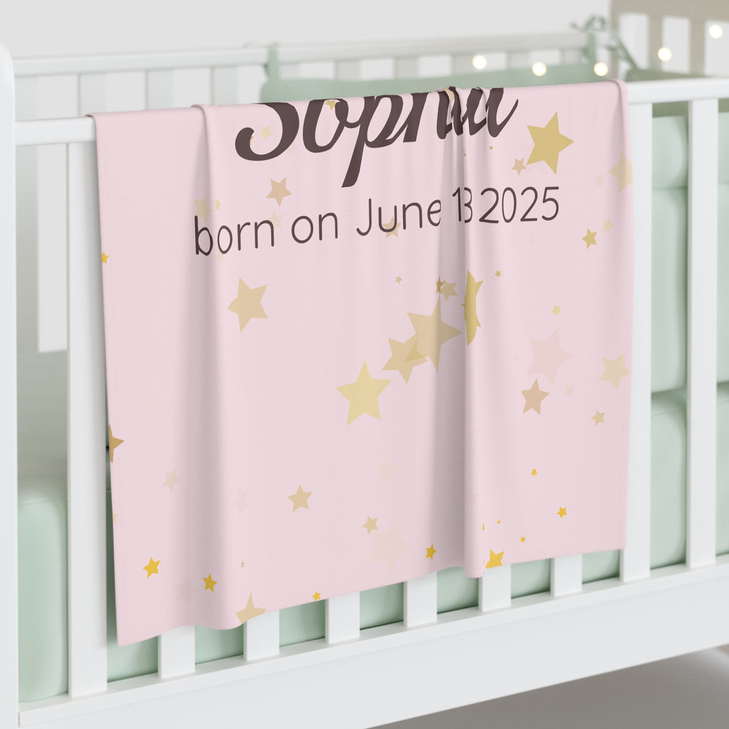 Personalized Baby Name and Birth Date Swaddle Blanket