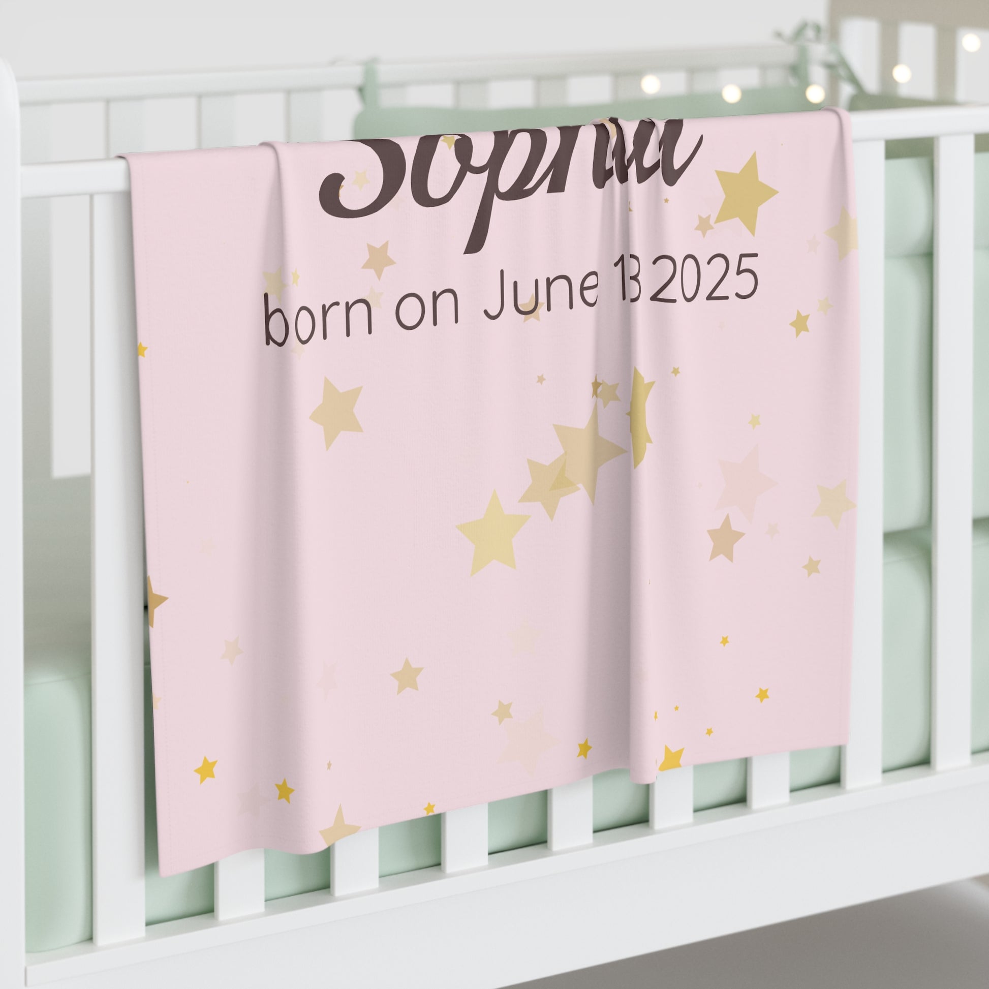 Personalized Baby Name and Birth Date Swaddle Blanket