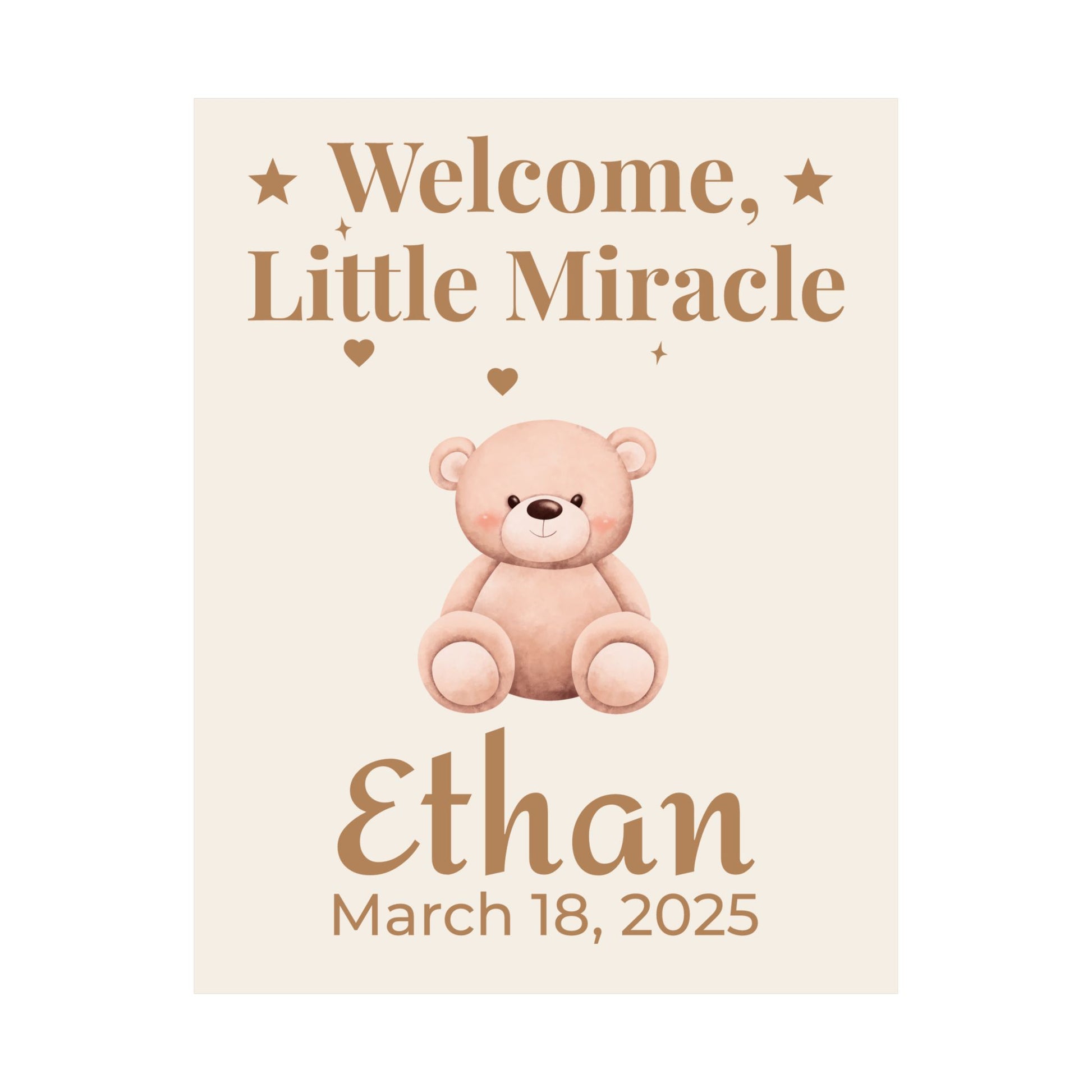 Personalized Nursery Poster – "Teddy Love"