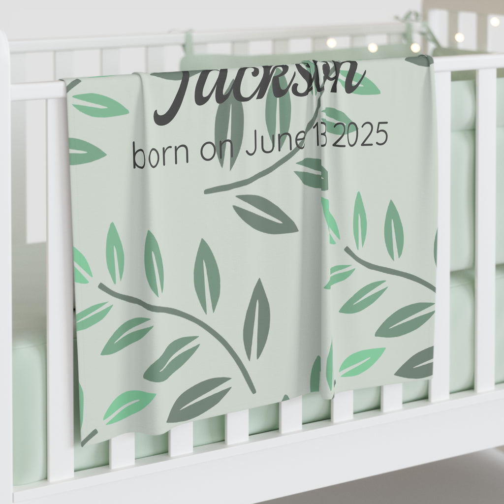 Personalized Baby Name and Birth Date Swaddle Blanket