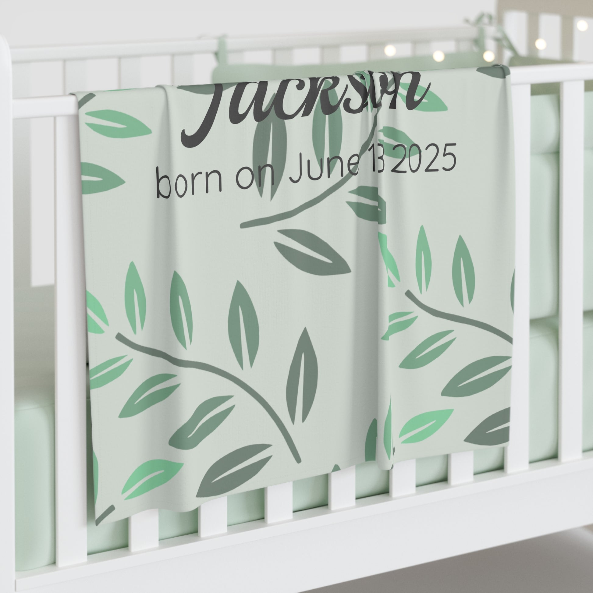 Personalized Baby Name and Birth Date Swaddle Blanket