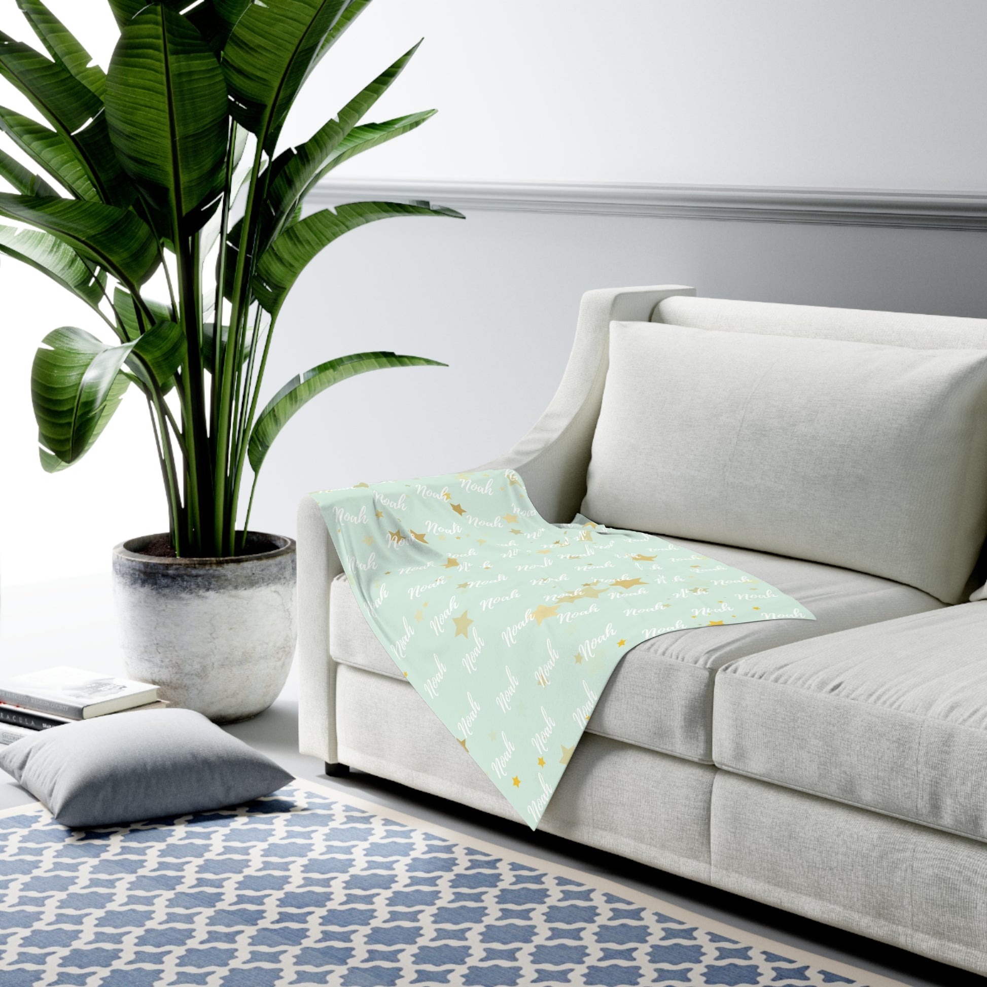 Personalized Baby Swaddle Blanket – Sage Green Collection