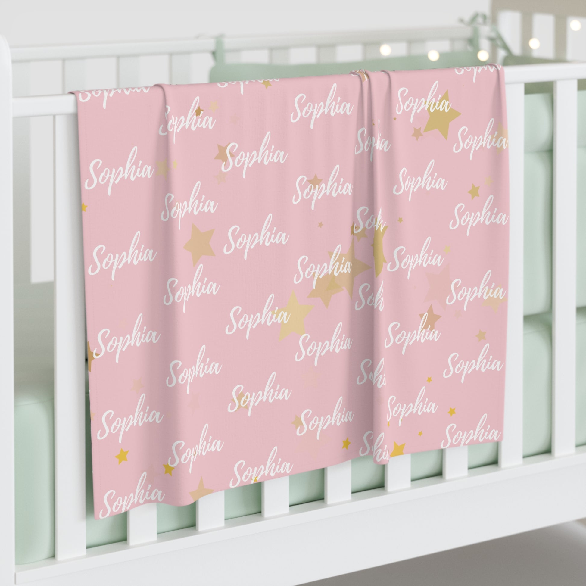 Personalized Baby Swaddle Blanket – Blush Pink Collection