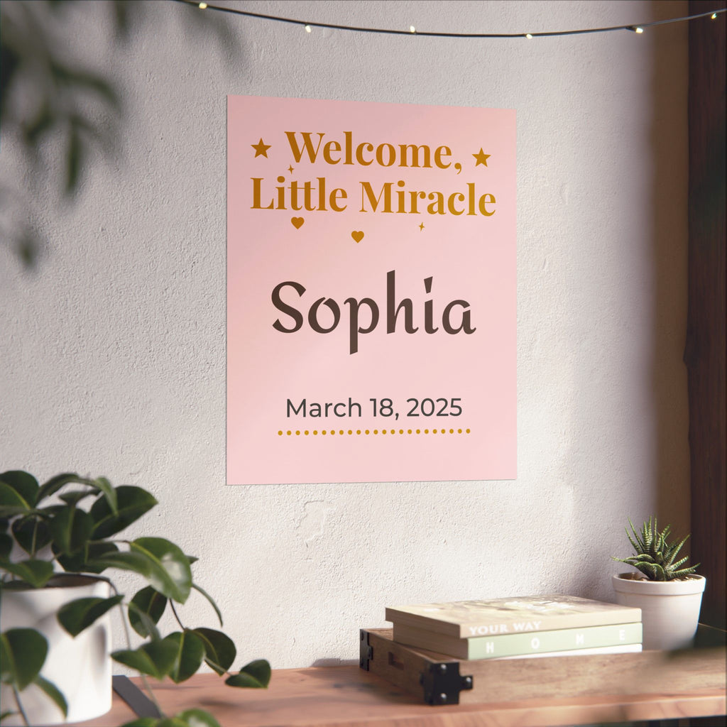 Personalized Nursery Poster – "Welcome, Little Miracle"