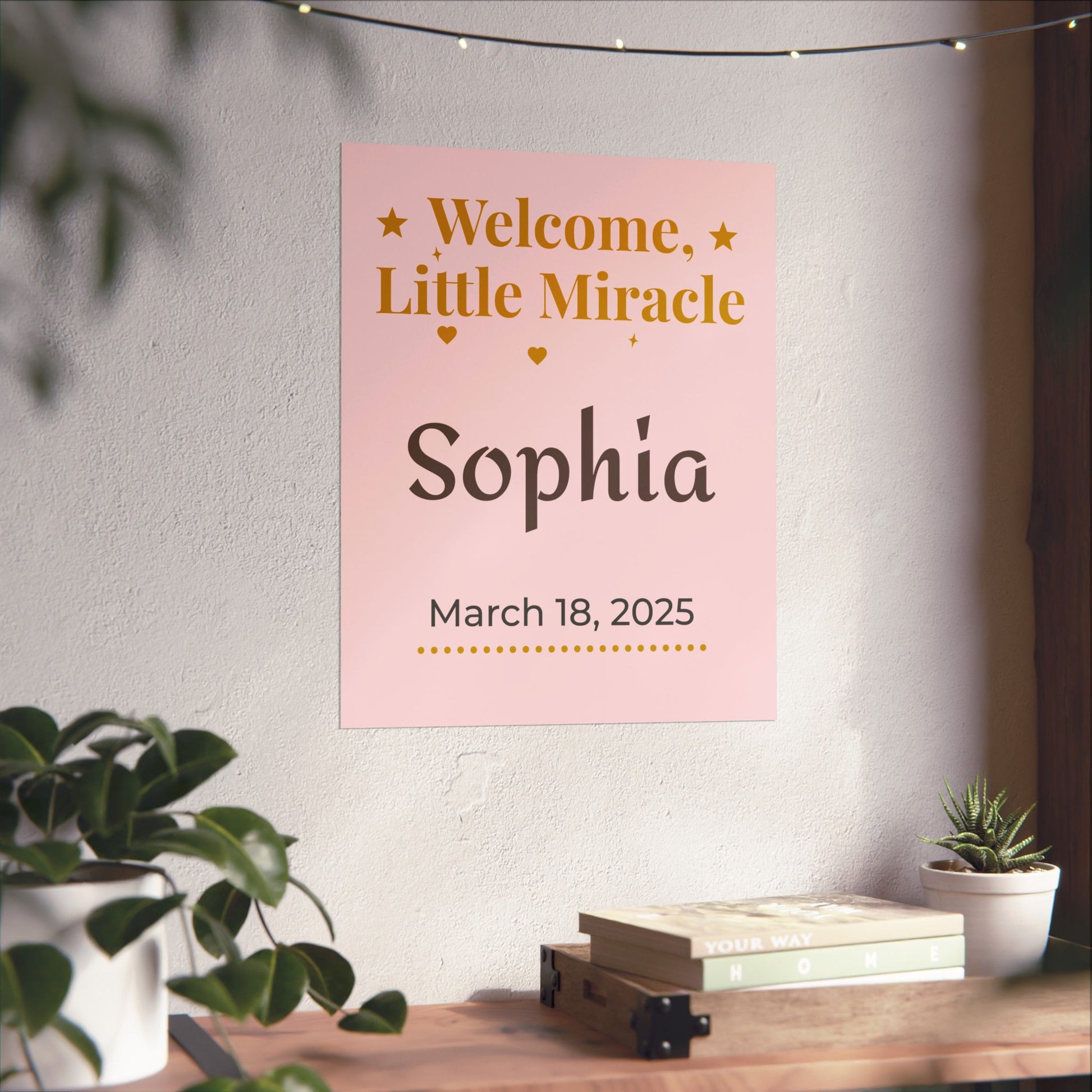Personalized Nursery Poster – "Welcome, Little Miracle"