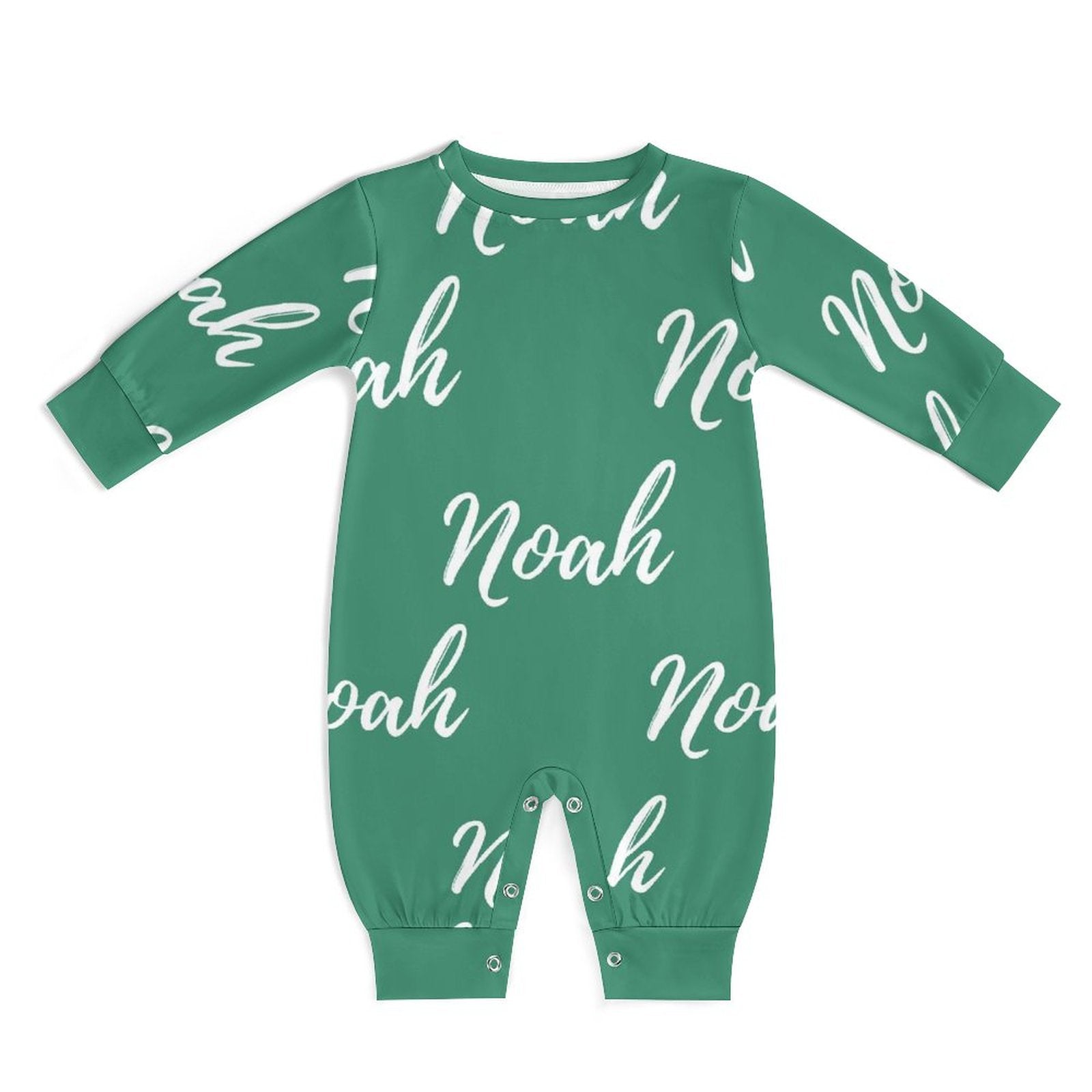 Personalized Baby Romper with Name – Green Collection