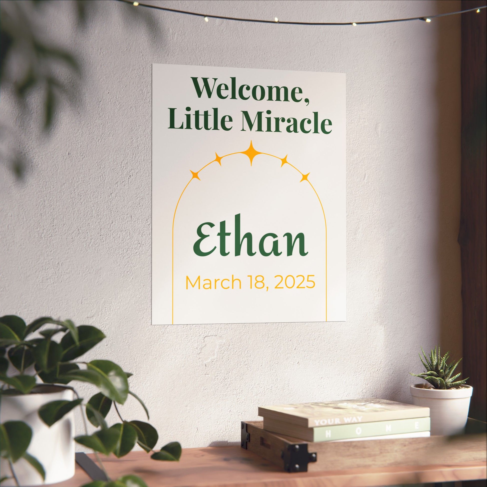 Personalized Nursery Poster – "Starry Arch"