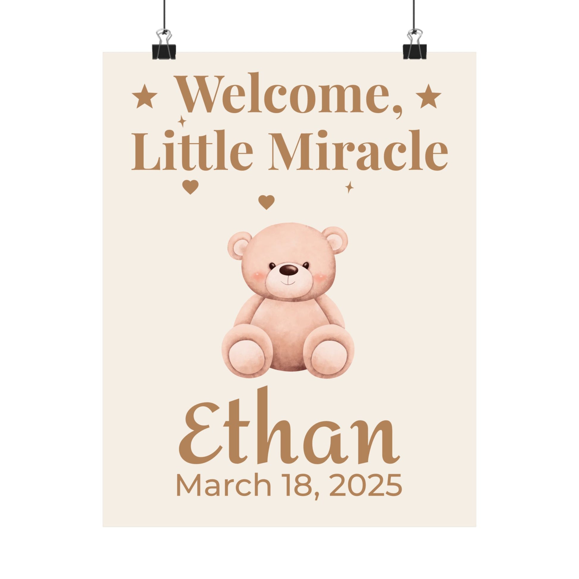 Personalized Nursery Poster – "Teddy Love"