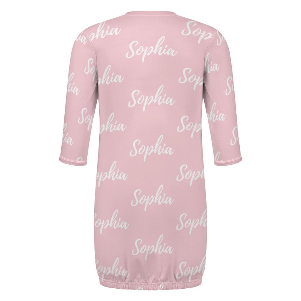 Personalized Baby Sleeper Gown With Name – Pink Collection