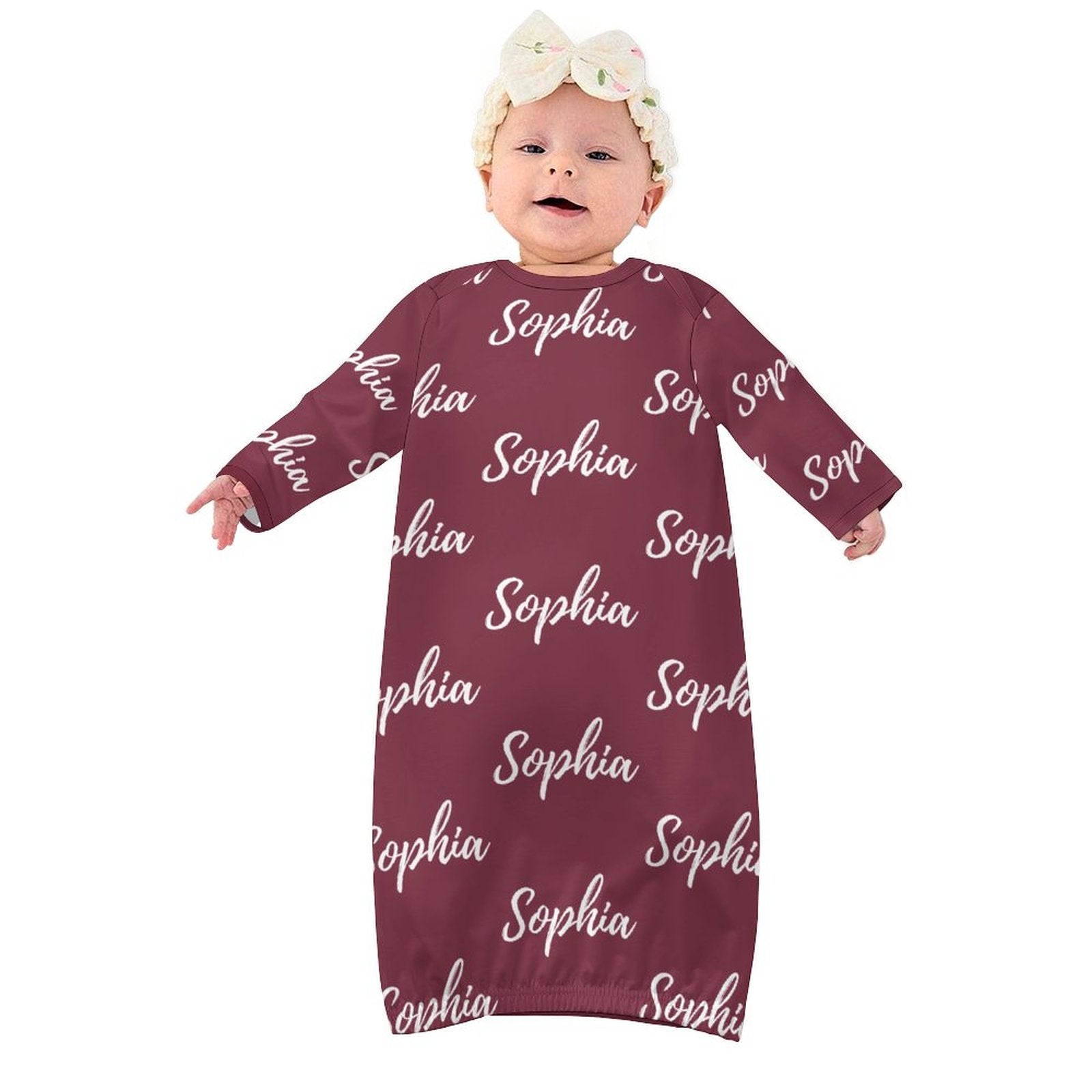 Personalized Baby Sleeper Gown With Name – Pink Collection
