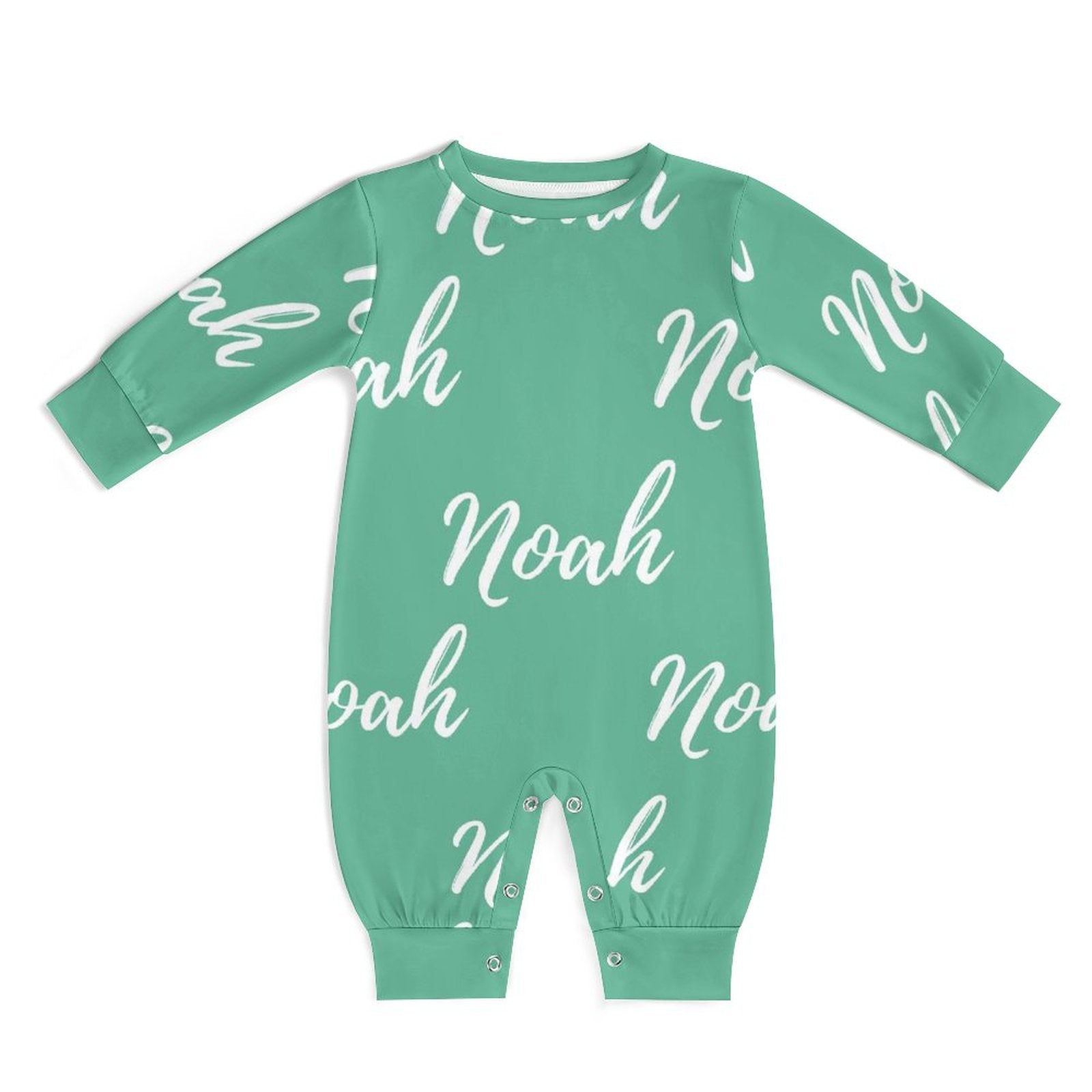 Personalized Baby Romper with Name – Green Collection