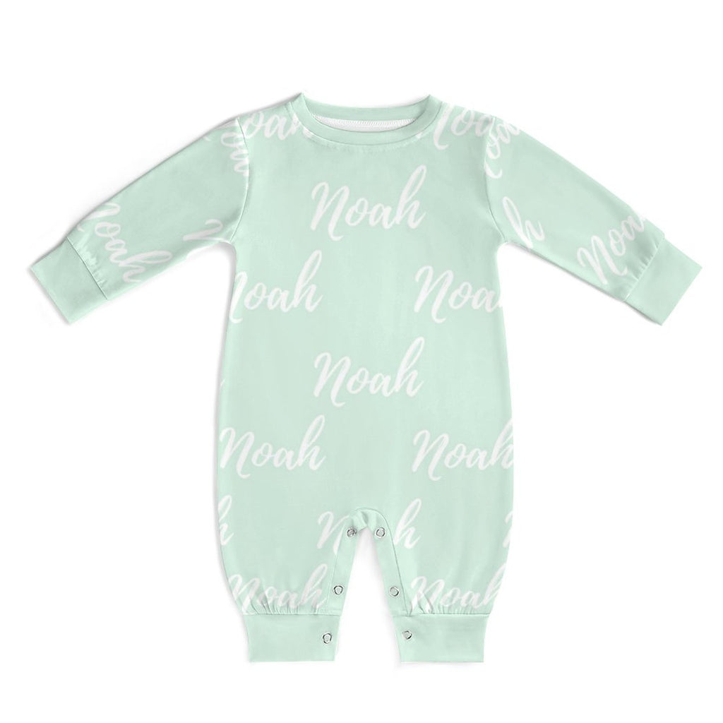 Personalized Baby Romper with Name – Green Collection