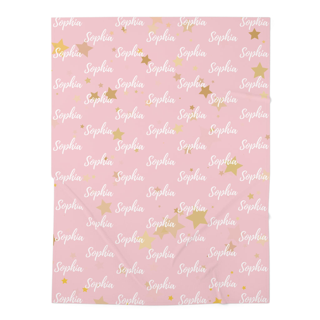 Personalized Baby Swaddle Blanket – Blush Pink Collection