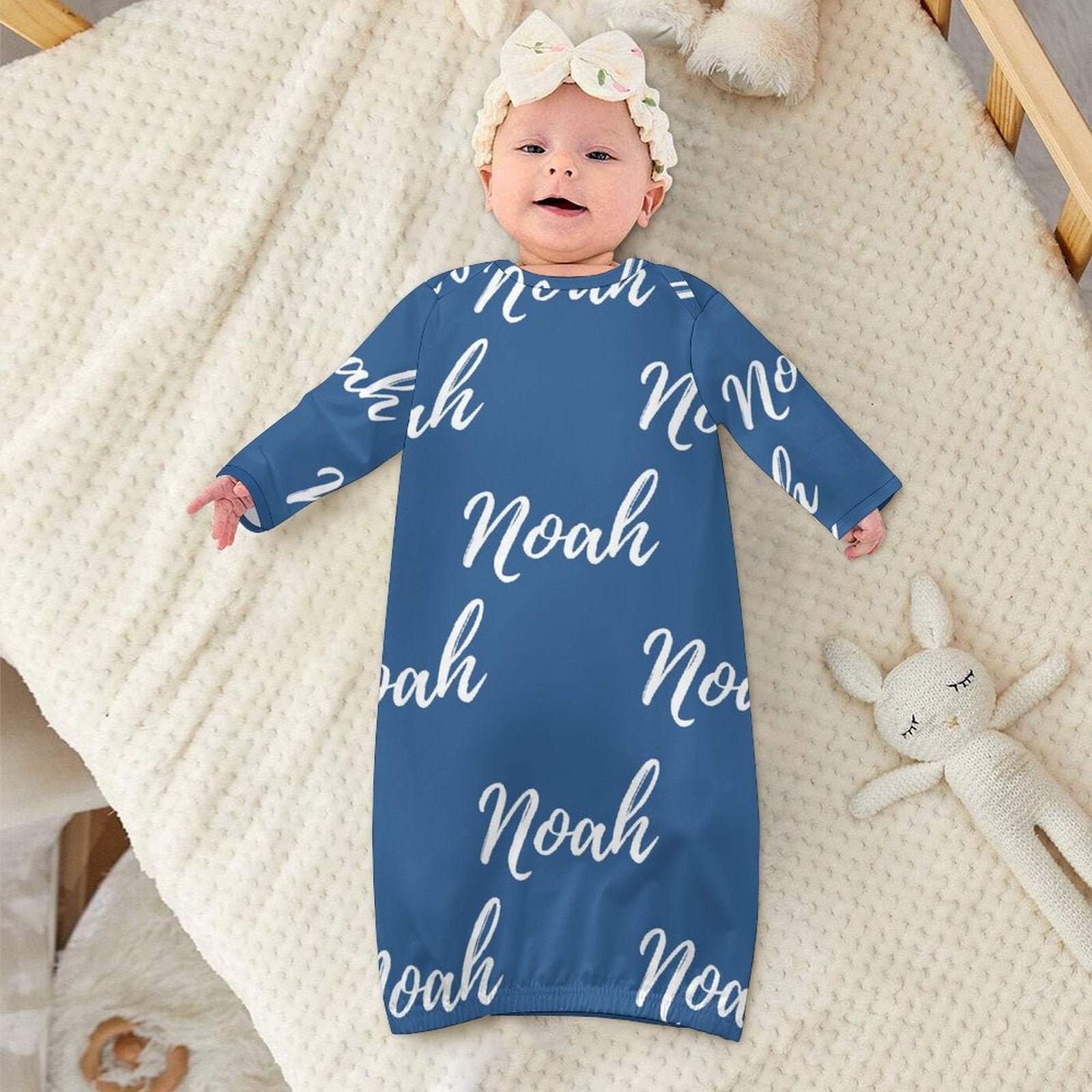 Personalized Baby Sleeper Gown With Name – Blue Collection