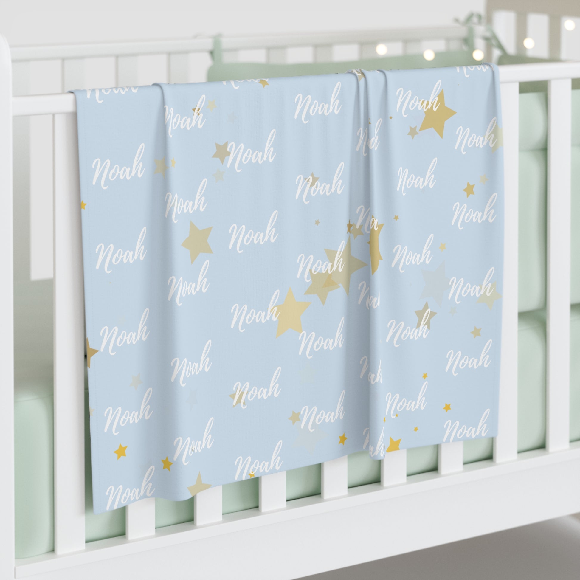 Personalized Baby Swaddle Blanket – Sky Blue Collection