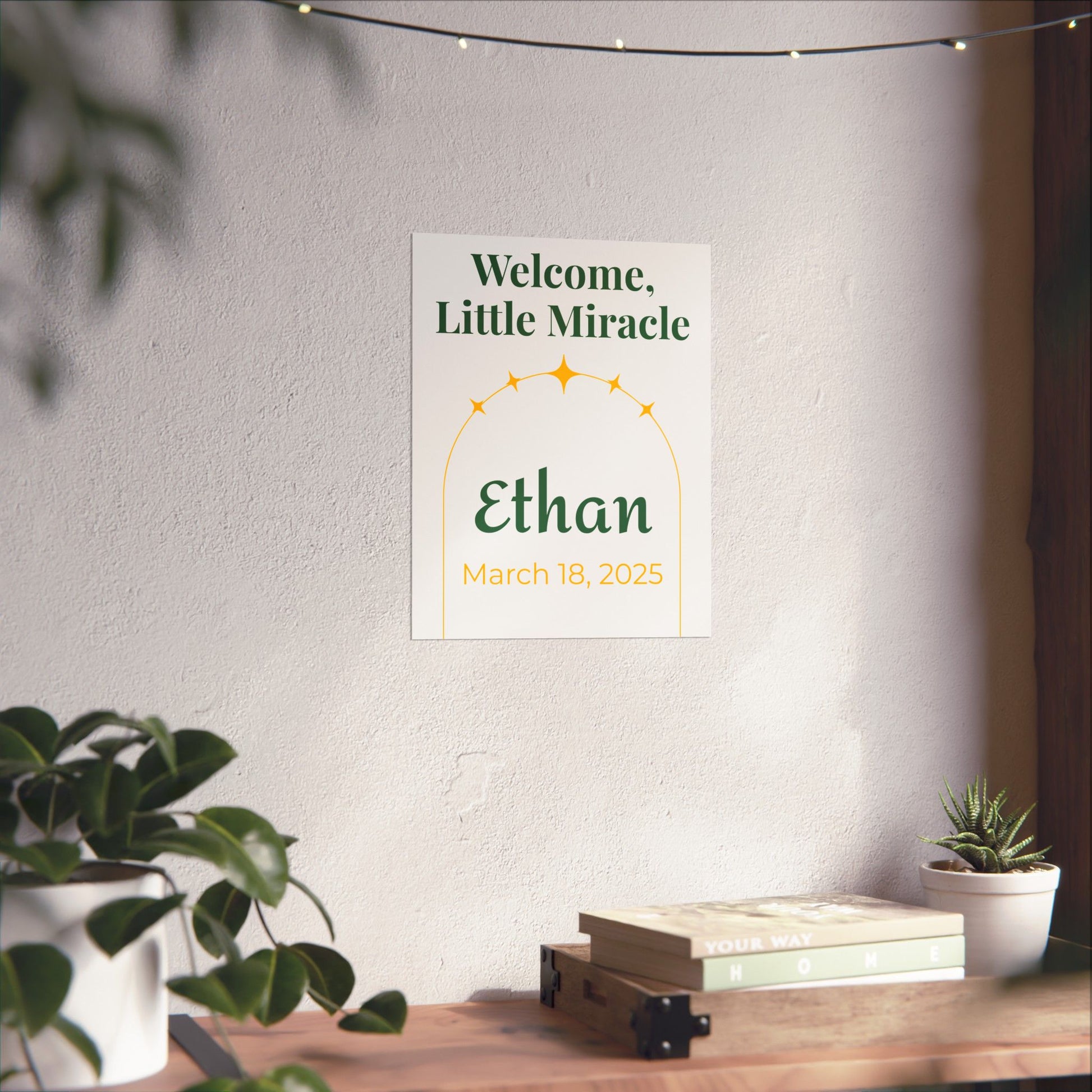 Personalized Nursery Poster – "Starry Arch"