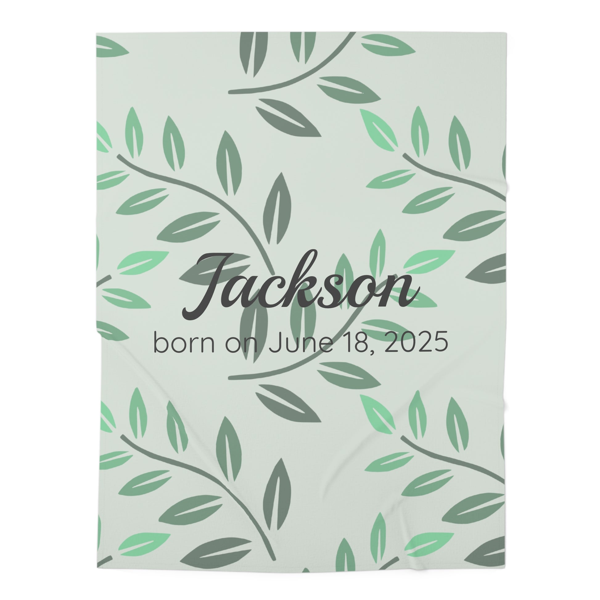 Personalized Baby Name and Birth Date Swaddle Blanket