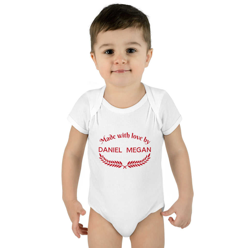 Personalized Baby Bodysuit – Made with Love by Mom & Dad