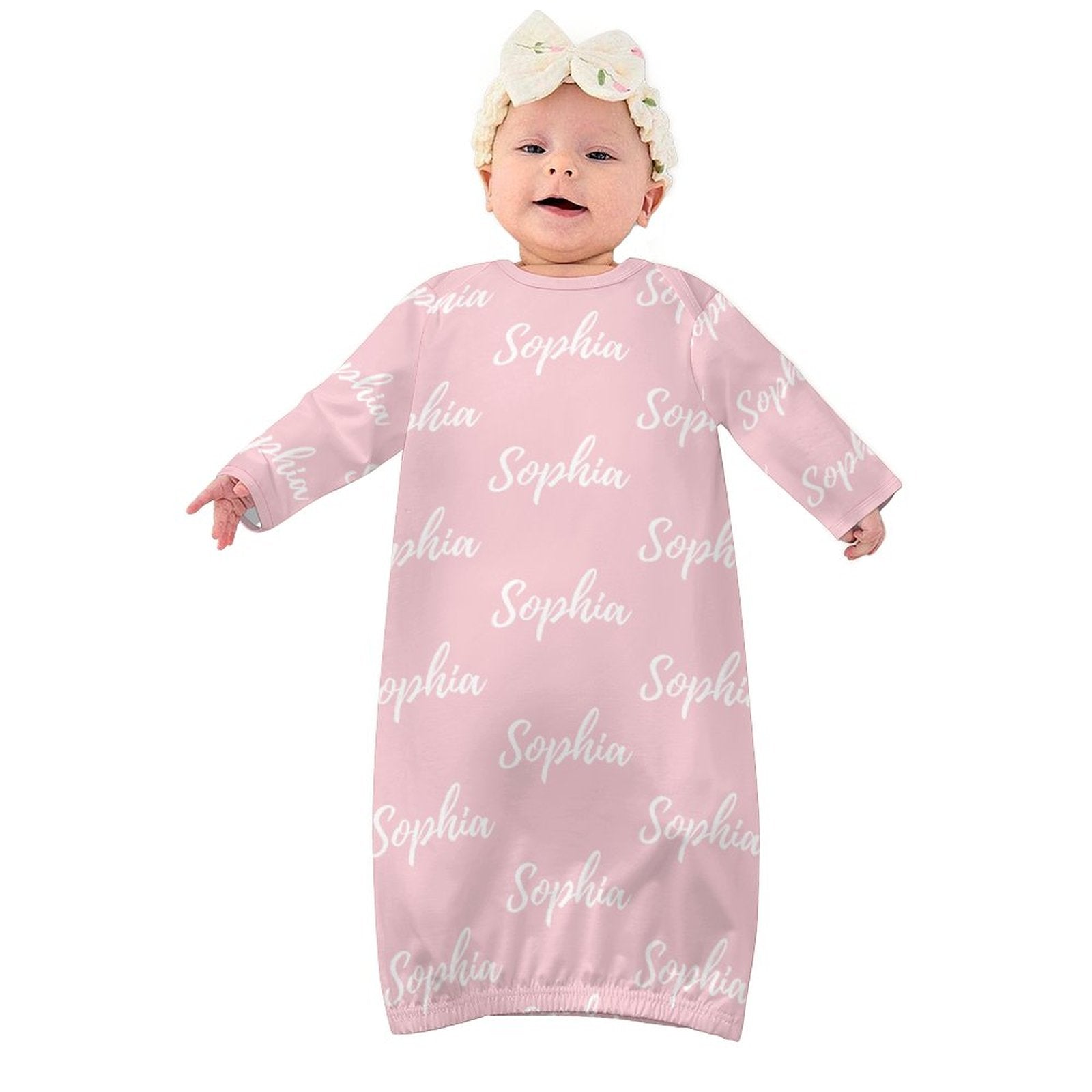Personalized Baby Sleeper Gown With Name – Pink Collection