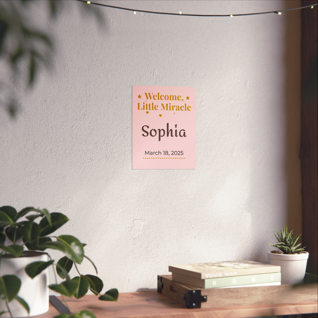 Personalized Nursery Poster – "Welcome, Little Miracle"