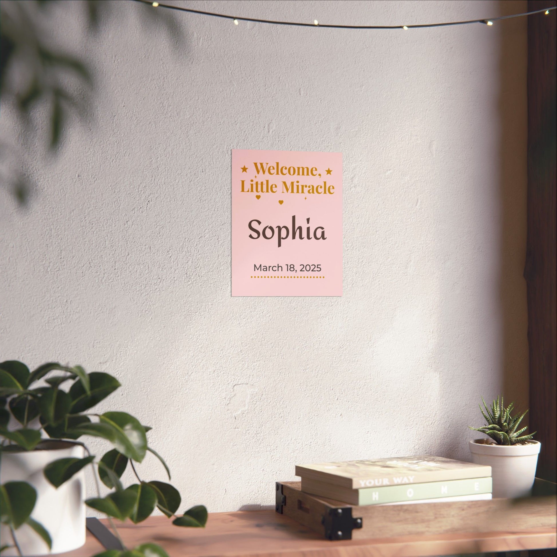 Personalized Nursery Poster – "Welcome, Little Miracle"
