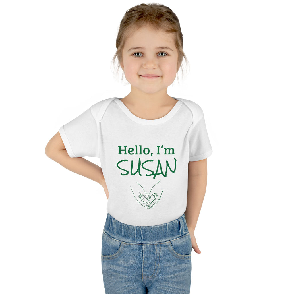Personalized Baby Bodysuit – Hello, I'm