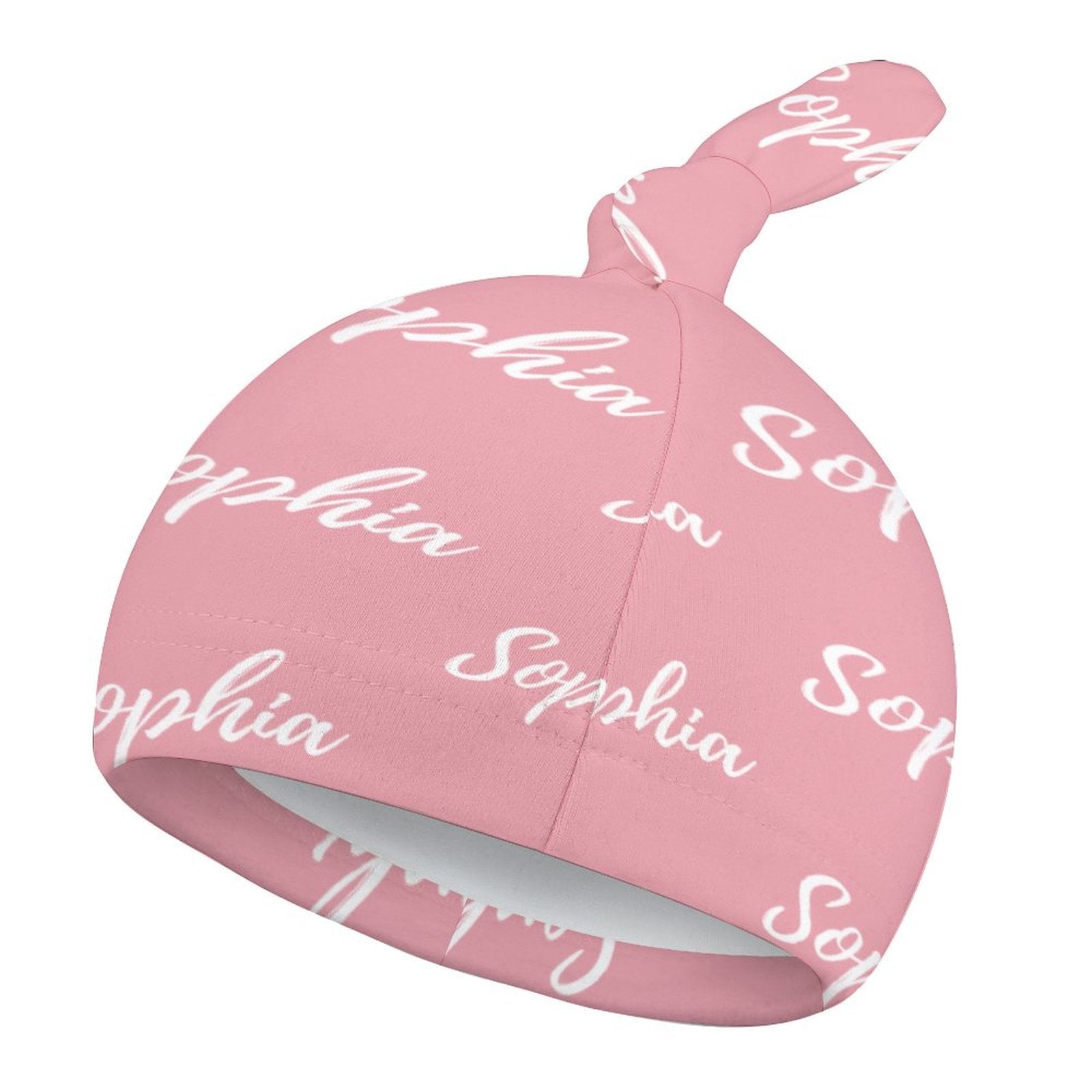 Personalized Baby Knot Hats – Set of 2 Soft Double-Faced Beanies with Name Pink Collection
