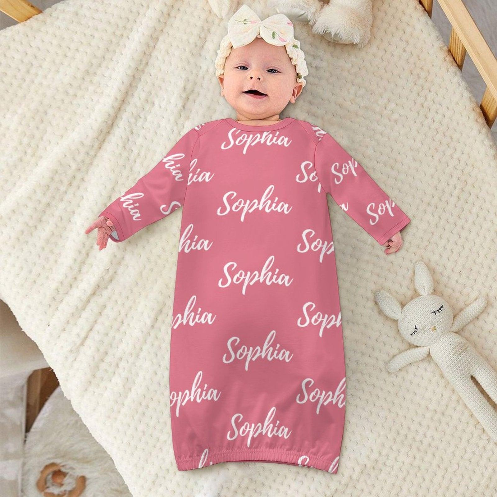 Personalized Baby Sleeper Gown With Name – Pink Collection
