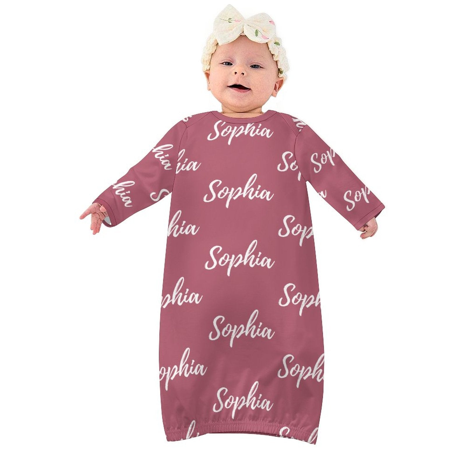 Personalized Baby Sleeper Gown With Name – Pink Collection