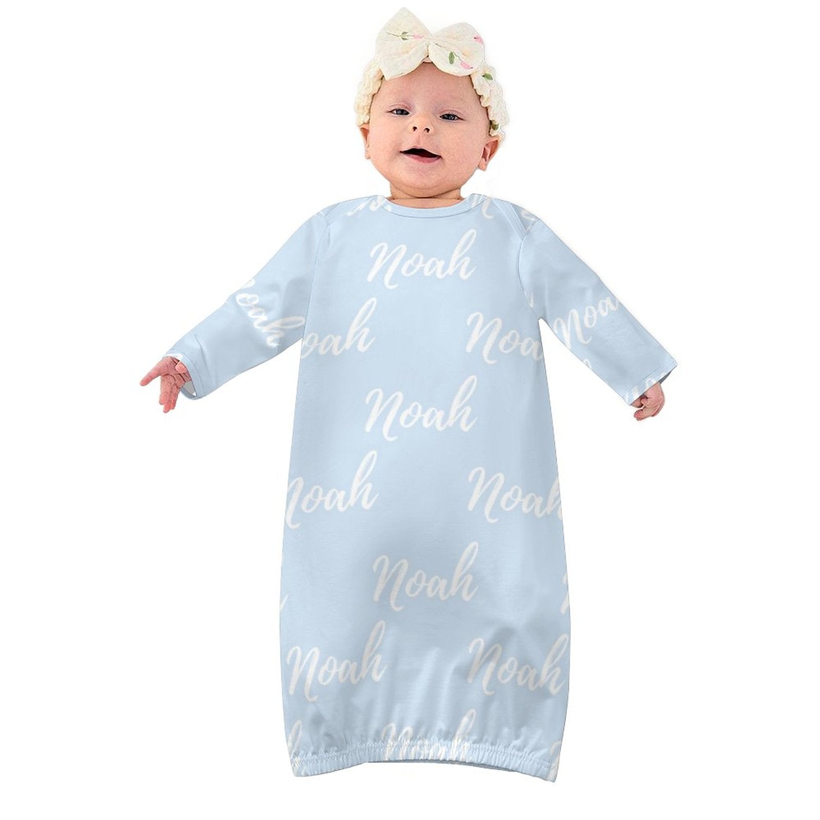 Personalized Baby Sleeper Gown With Name – Blue Collection