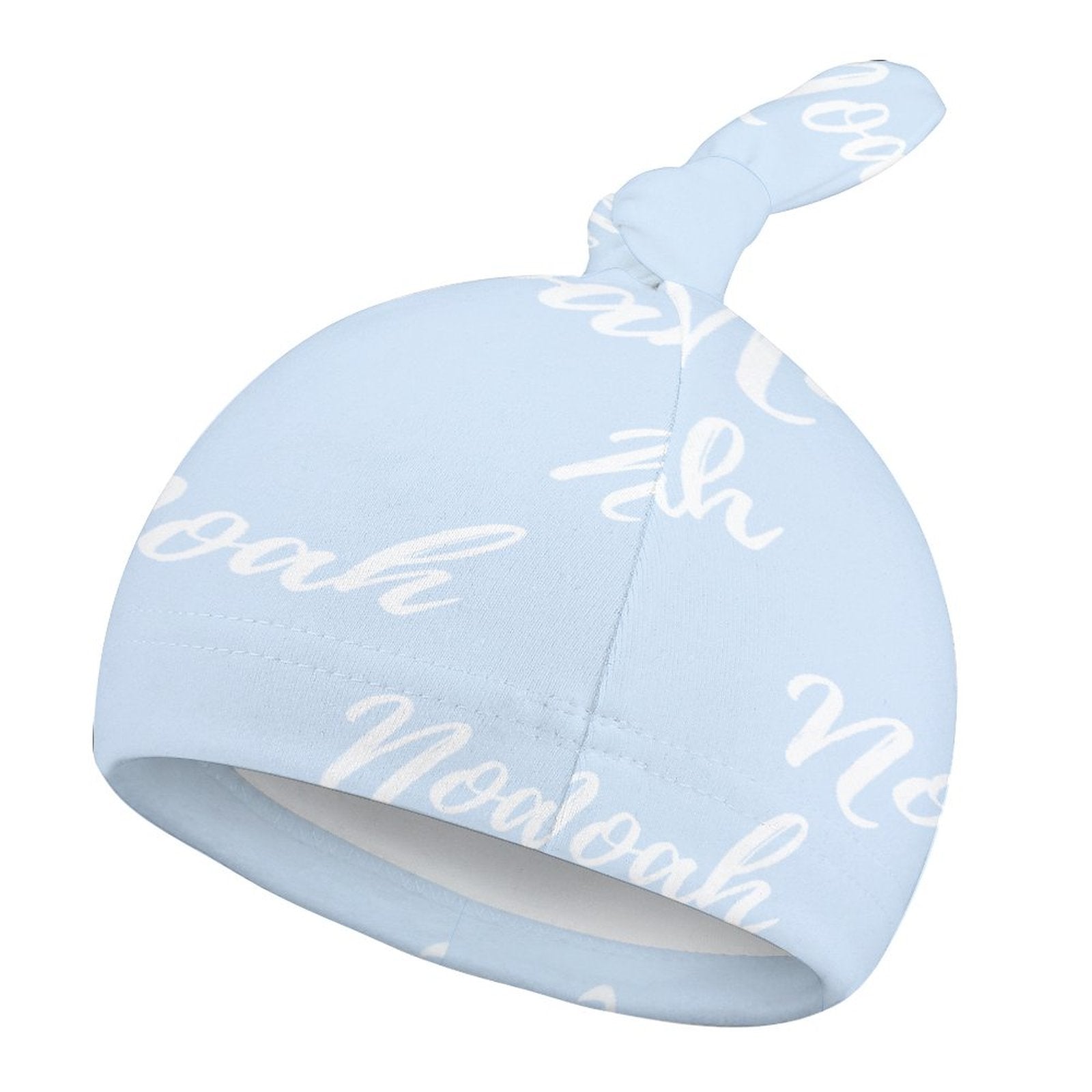 Personalized Baby Knot Hats – Set of 2 Soft Double-Faced Beanies with Name Blue Collection
