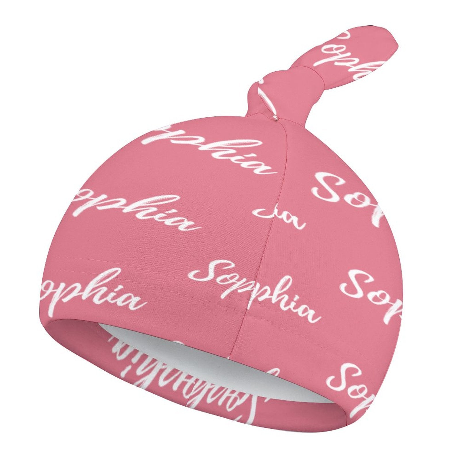 Personalized Baby Knot Hats – Set of 2 Soft Double-Faced Beanies with Name Pink Collection