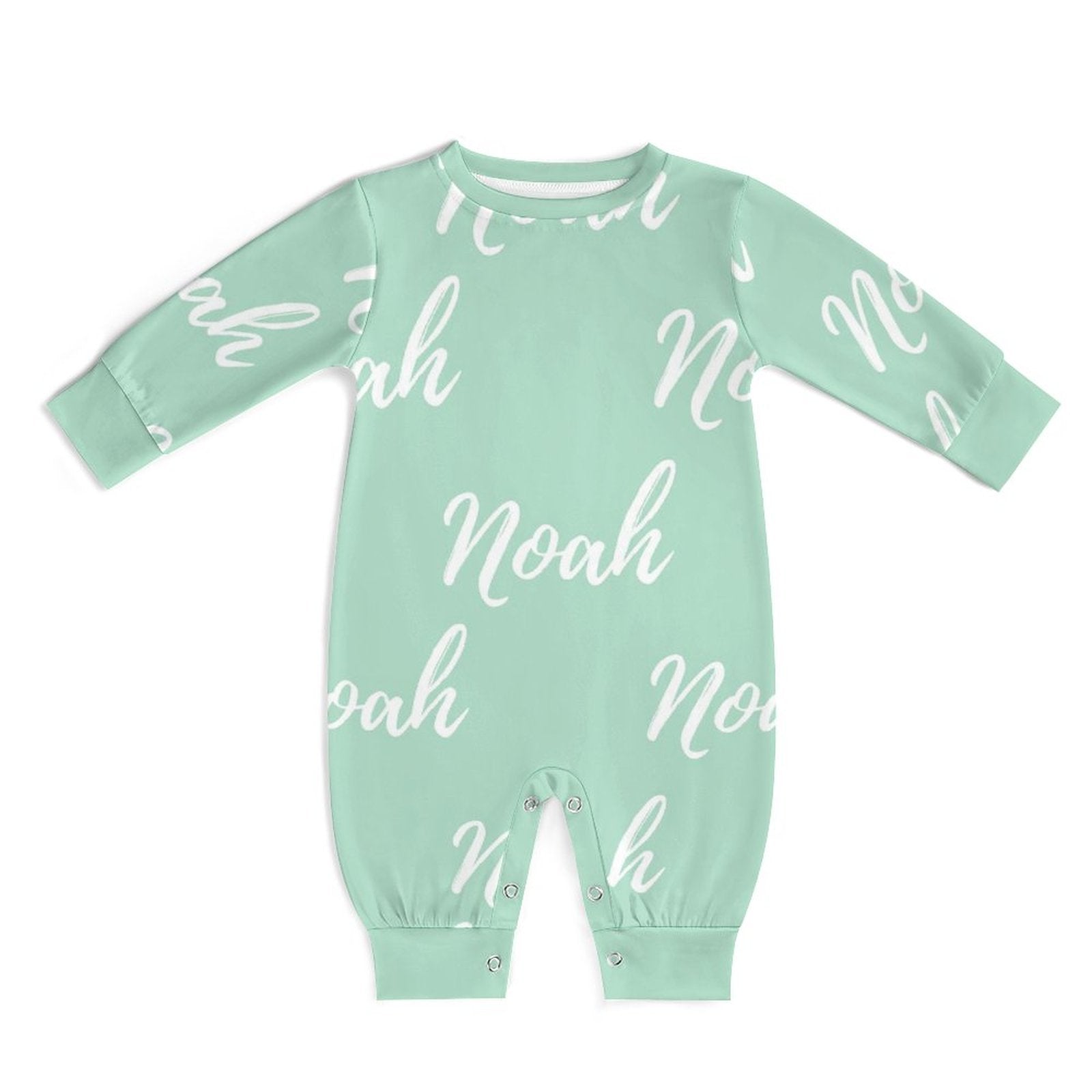 Personalized Baby Romper with Name – Green Collection