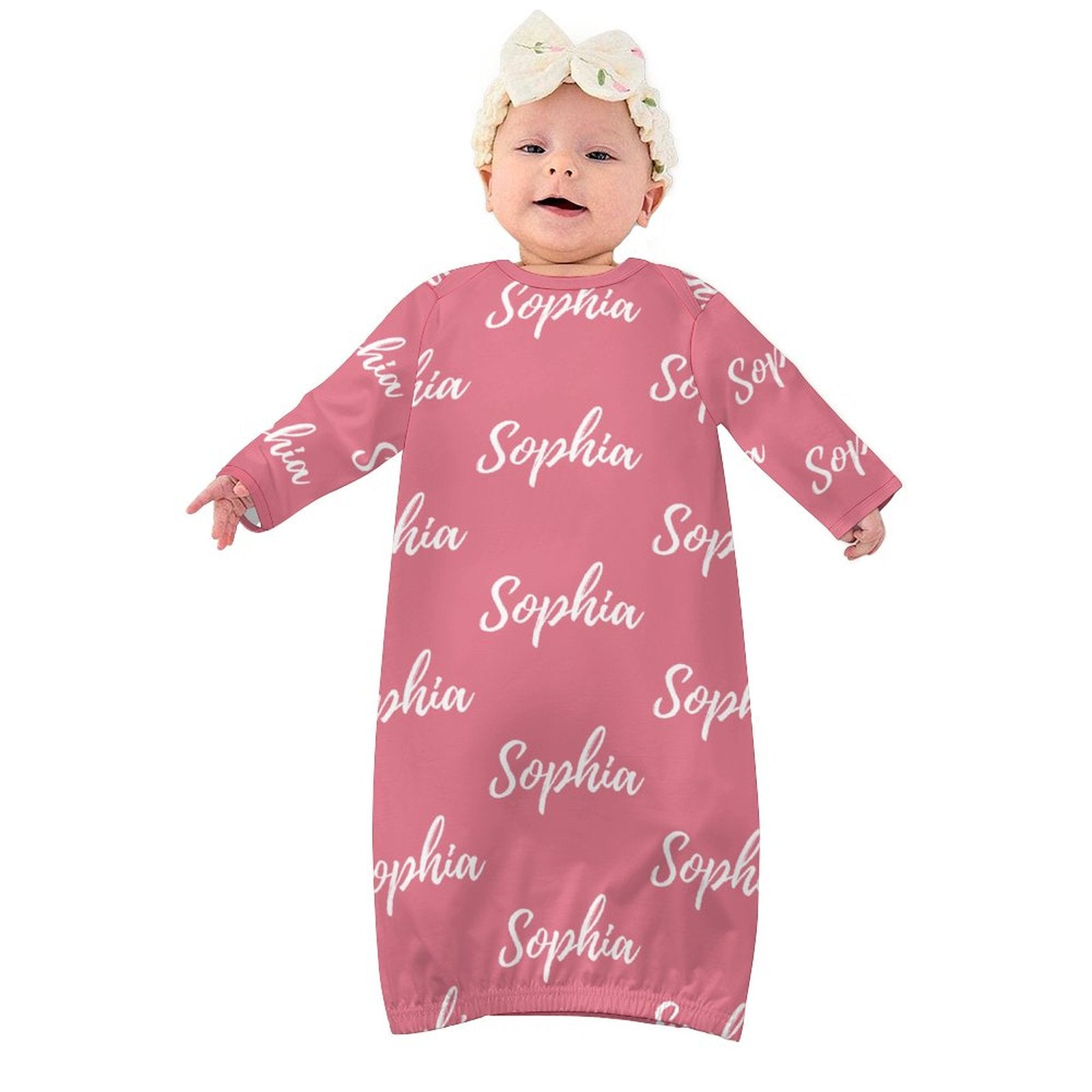 Personalized Baby Sleeper Gown With Name – Pink Collection