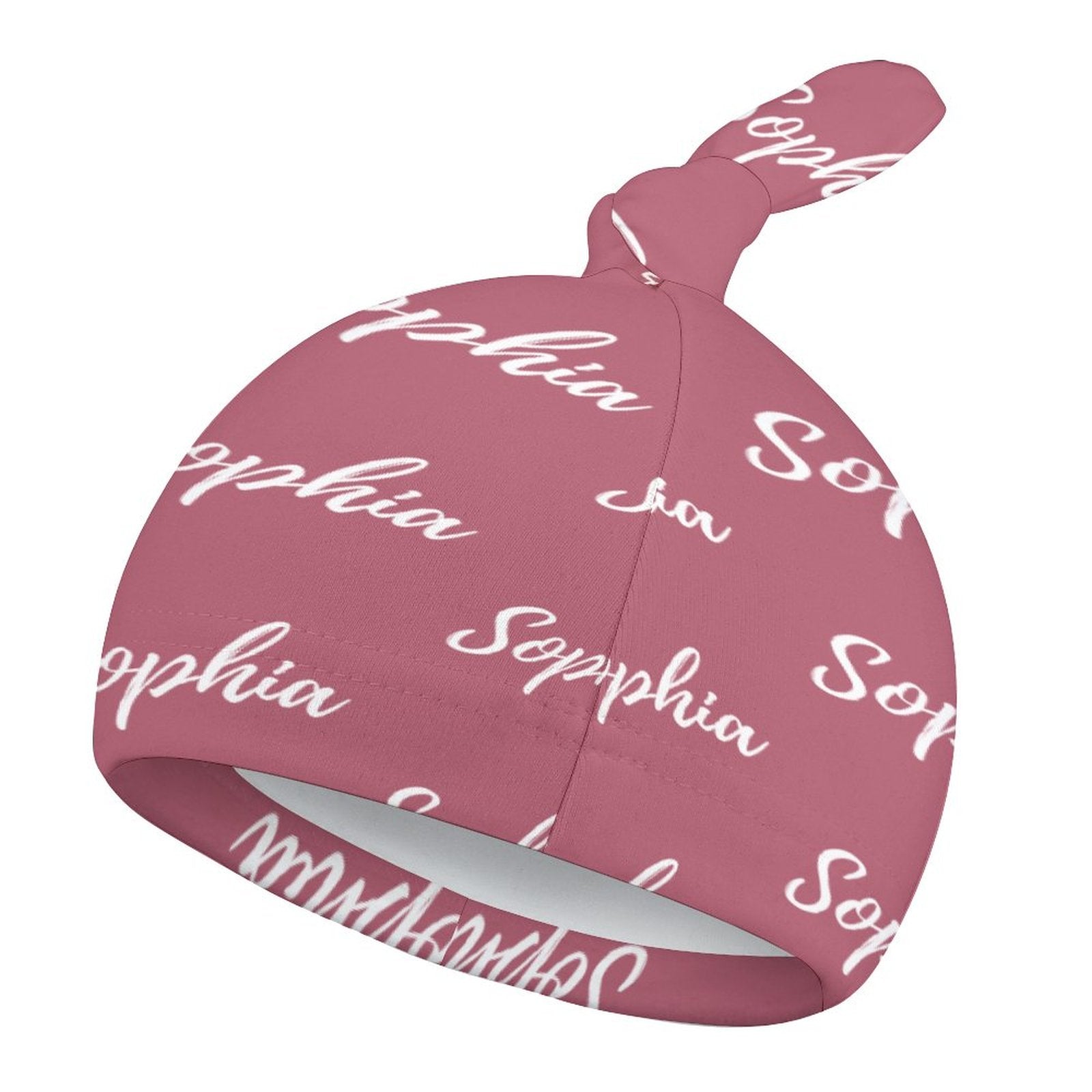 Personalized Baby Knot Hats – Set of 2 Soft Double-Faced Beanies with Name Pink Collection